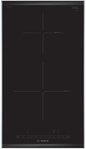 Bosch PIB375FB1E - Serie 6, Domino-Kochfeld, Induktion, Schwarz, Mit Rahmen aufliegend, 30 cm